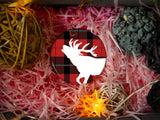 Plaid Stag - Ceramic Round Ornament