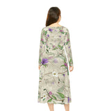 Women's Long Sleeve Dance Dress Trailing Flowers Custom Design