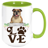 Bulldog- LOVE Bulldog  Coffee Mug Colored Inside and Handle