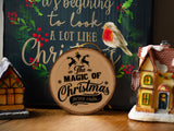 The Magic of Christmas - Wood Slice - Ceramic Round Ornament