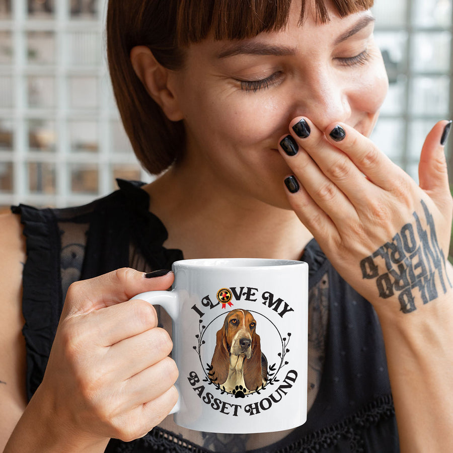Basset Hound-I Love My Basset Hound  White  Coffee Mug