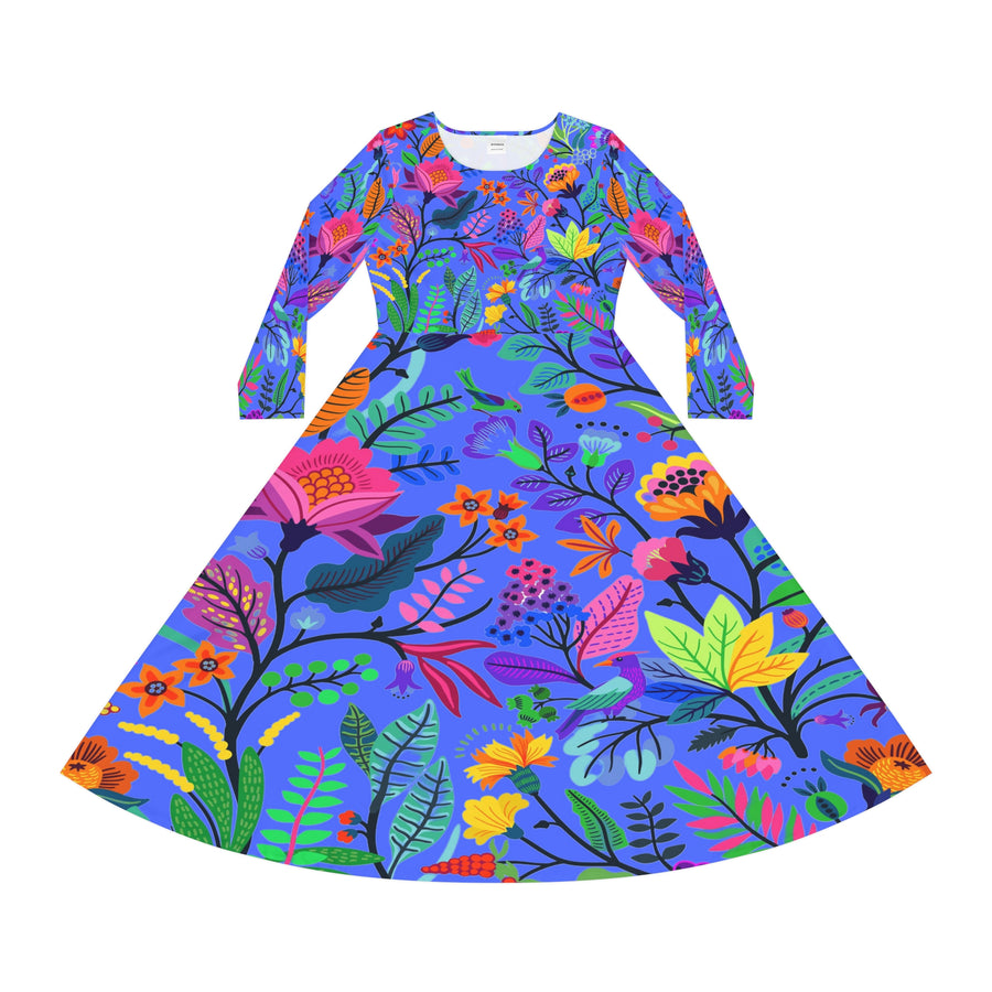 Women's Long Sleeve Dance Dress Passion For Flowers Purple