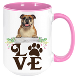 Bulldog- LOVE Bulldog  Coffee Mug Colored Inside and Handle