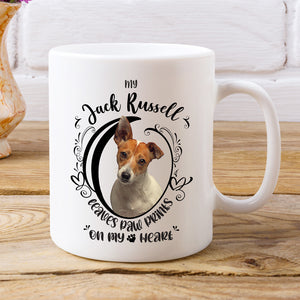 Jack Russell- My Jack Russell Leaves Paw Prints On My Heart White Coffee Mug