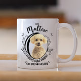 Maltese- My Maltese Leaves Paw Prints On My Heart White Coffee Mug