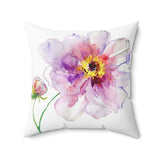 Sensuous Flower Watercolor Square Pillow 4 Sizes