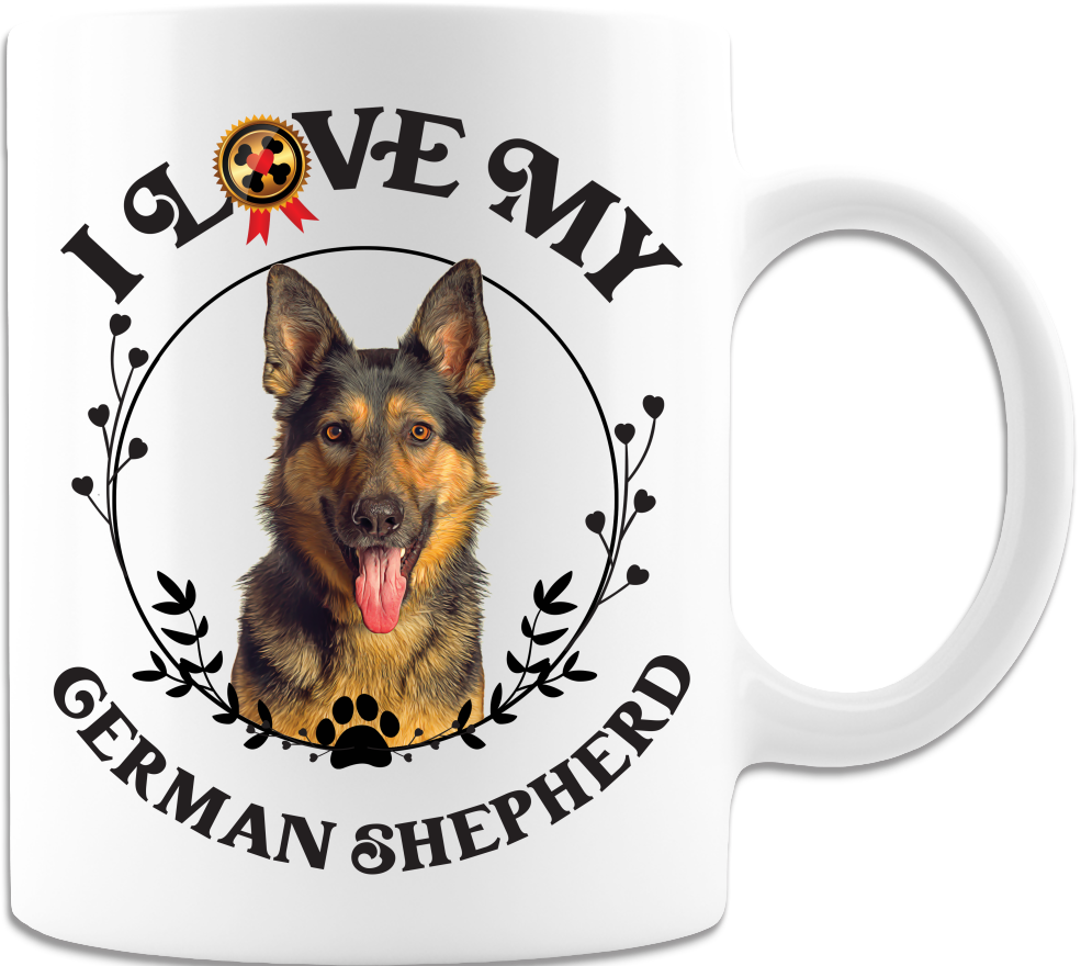 I Love My German Shepherd White Coffee Mug