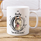 Husky- My Husky Leaves Paw Prints On My Heart White Coffee Mug