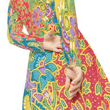 Women's Long Sleeve Dance Dress Floral Tapestry