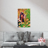Moment of Wonder Premium Matte Vertical Poster Basset Hound Puppy Enjoying The Magic