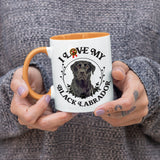 Black Labrador: I Love My Black Labrador Coffee Mug, White with Colored Inside and Handle