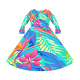 Women's Long Sleeve Dance Dress Tropical Bliss