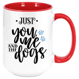 You Me And The Dogs Coffee Mug, White with Colored Inside and Handle