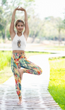 High Waisted Yoga Leggings Berries And Leaves