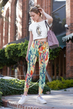 High Waisted Yoga Leggings Berries And Leaves