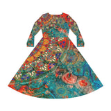 Women's Long Sleeve Dance Dress Ancient Vedic Design