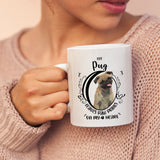 Pug- My Pug Leaves Paw Prints On My Heart White Coffee Mug
