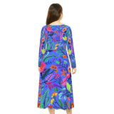 Women's Long Sleeve Dance Dress Passion For Flowers Purple