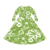 Women's Long Sleeve Dance Dress Fresh Forest Custom Design
