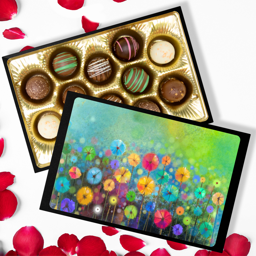 Truffles in Field of Flowers Art Keepsake Box