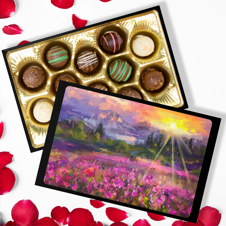 Truffles with Beautiful Landscape Art Keepsake Box