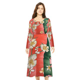 Women's Long Sleeve Dance Dress Japanese Kimono Custom Print Art