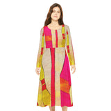 Women's Long Sleeve Dance Dress Color Blocks