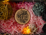 Sparkle All The Way - Wood Slice - Ceramic Round Ornament