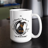 Miniature Pinscher- My Miniature Pinscher Leaves Paw Prints On My Heart White Coffee Mug