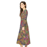 Women's Long Sleeve Dance Dress Sensuous Garden