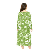 Women's Long Sleeve Dance Dress Fresh Forest Custom Design