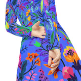 Women's Long Sleeve Dance Dress Passion For Flowers Purple