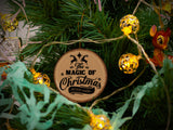 The Magic of Christmas - Wood Slice - Ceramic Round Ornament