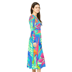 Women's Long Sleeve Dance Dress Tropical Bliss