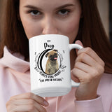 Pug- My Pug Leaves Paw Prints On My Heart White Coffee Mug
