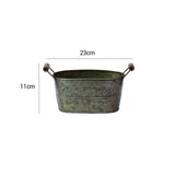 Farmhouse French Country Distressed Metal Storage Baskets For Rustic Kitchen Accents