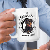 Rottweiler- My Rottweiler Leaves Paw Prints On My Heart White Coffee Mug