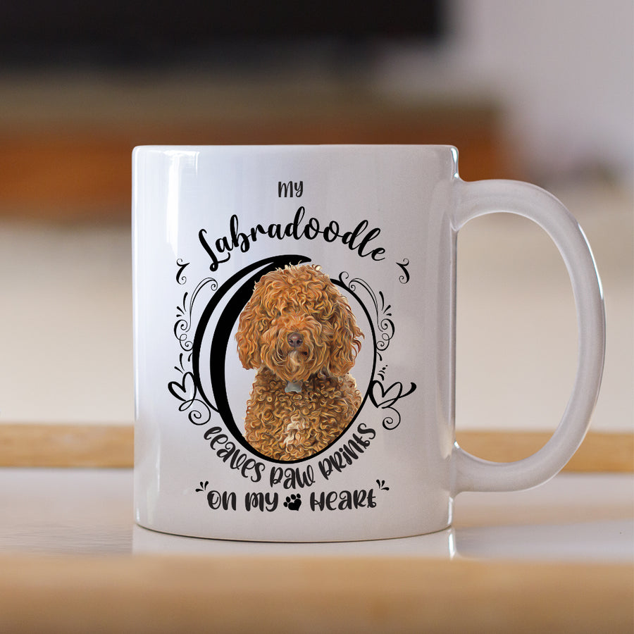 Labradoodle- My Labradoodle Leaves Paw Prints On My Heart White Coffee Mug