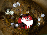 Plaid Stag - Ceramic Round Ornament