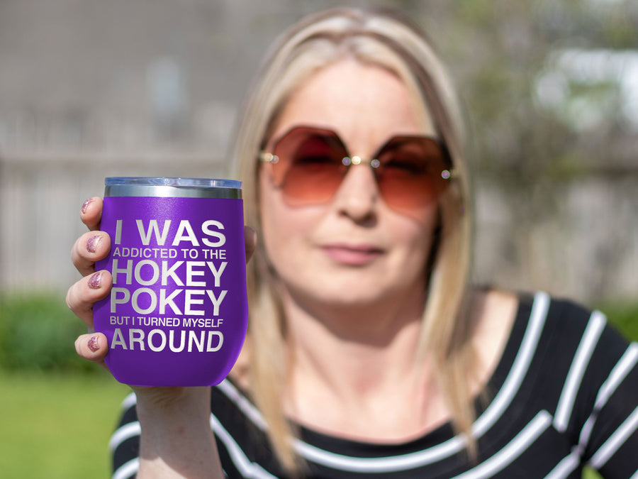 Hokey Pokey - Wine Laser Etched Tumbler