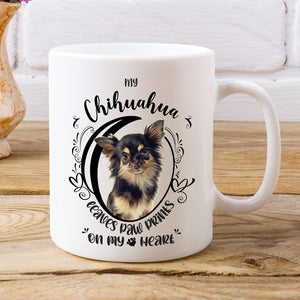 Chihuahua- My Chihuahua Leaves Paw Prints On My Heart White Coffee Mug
