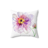 Sensuous Flower Watercolor Square Pillow 4 Sizes