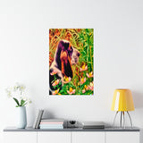 Moment of Wonder Premium Matte Vertical Poster Basset Hound Puppy Enjoying The Magic