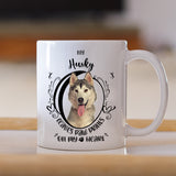 Husky- My Husky Leaves Paw Prints On My Heart White Coffee Mug
