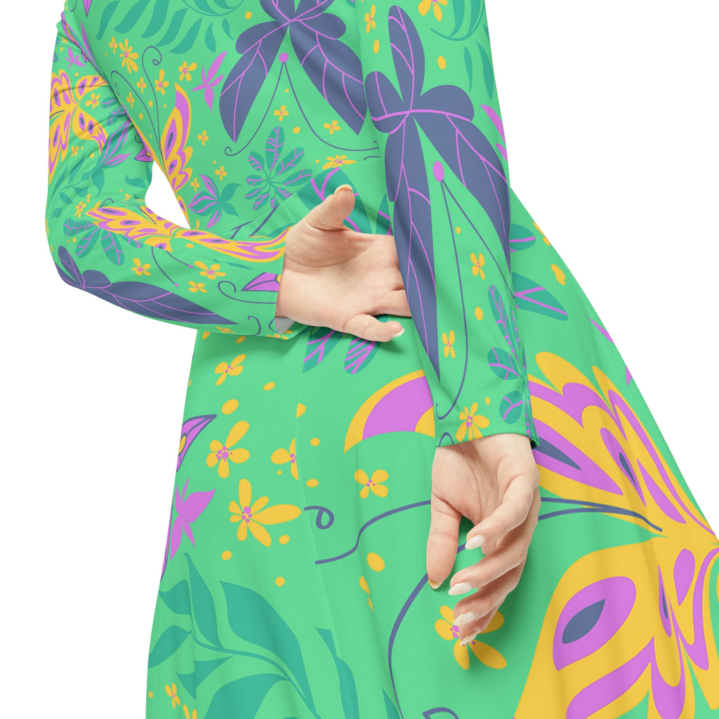 Women's Long Sleeve Dance Dress Butterfly Dance