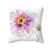 Sensuous Flower Watercolor Square Pillow 4 Sizes