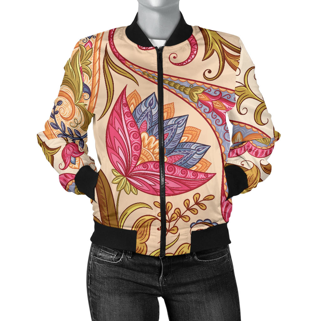 Bomber Jacket -Royal Paisley Women's Bomber Jacket