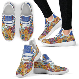 Henna Flowers Mesh Sneakers for Summer Days