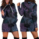 Purple Sun Moon Hoodie Dress