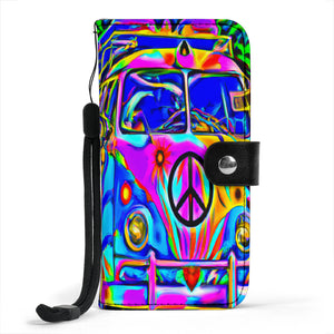 Old VW Hippie Peace Bus Custom Art Design